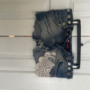 Bvlgari Italy Laced Jean Shorts. size 28. Gently worn. Fabulous shorts